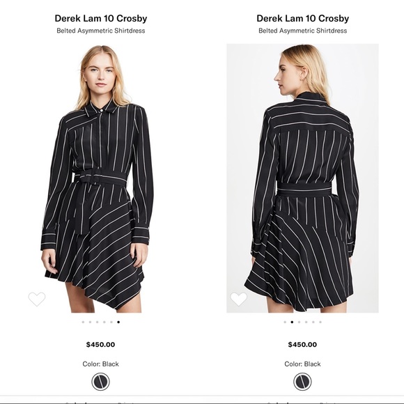 Derek Lam 10 Crosby Belted Asymmetric Shirtdress SILK - Picture 1 of 2